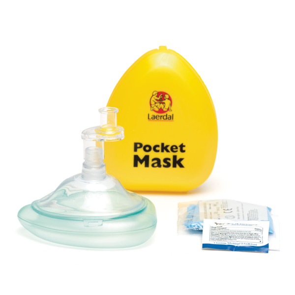 Kieszonkowa maska resuscytacyjna bez wejścia na tlen w twardym etui - Laerdal Pocket Mask