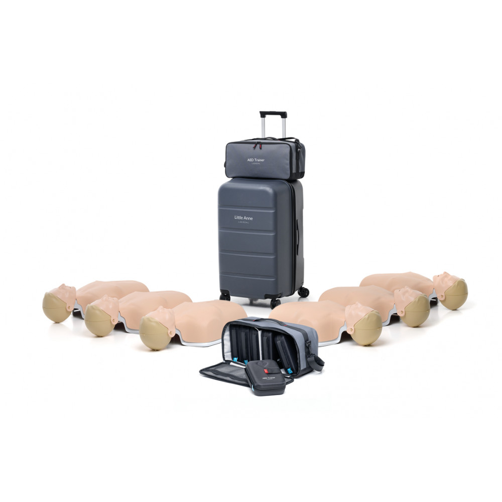 Zestaw do nauki RKO - 6 Little Anne jasna skóra + 6 AED + torba na AED Trainer